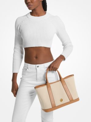 Luisa Medium Cotton Canvas Satchel | Michael Kors