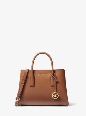 MK Ruthie Small Pebbled Leather Satchel - Brown - Michael Kors