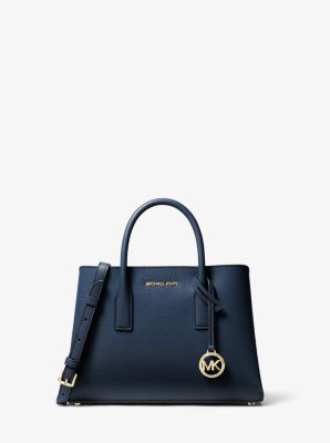 Michael Kors Black Pebbled Leather Buckle hotsell Satchel