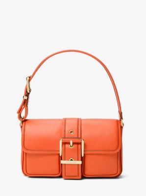 Colby Medium Leather Shoulder Bag in OPTIC ORANGE | Michael Kors