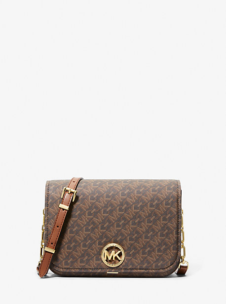 MK Delancey Medium Empire Signature Logo Messenger Bag - Brown/luggage - Michael Kors