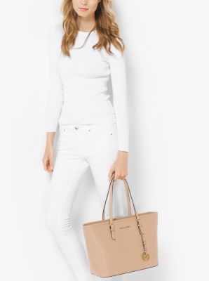 Jet Set Large Saffiano Leather Tote Bag image number 2