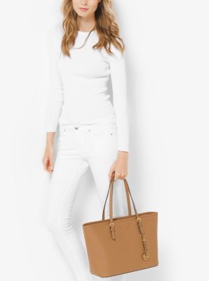 Jet Set Large Saffiano Leather Tote Bag
