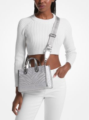 Gigi Small Metallic Zebra Jacquard Messenger Bag