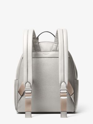 Silver leather backpack sale