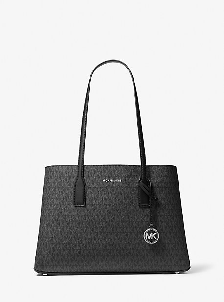 MK Ruthie Medium Signature Logo Tote Bag - Black - Michael Kors