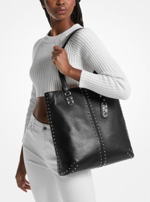 Astor Large Studded Leather Tote Bag image number 2