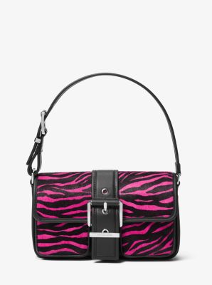 Colby Medium Zebra Print Calf Hair Shoulder Bag