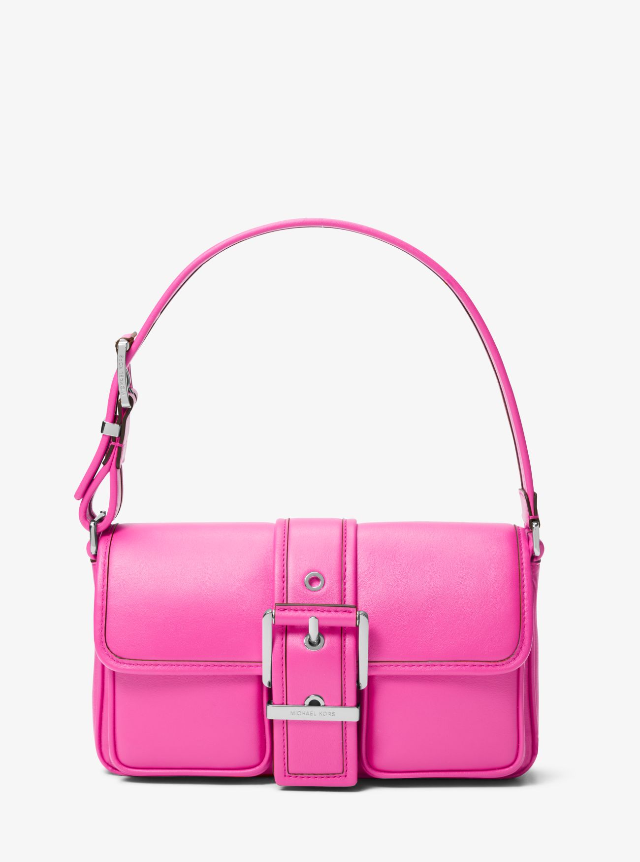 MK Colby Medium Leather Shoulder Bag - Pink - Michael Kors