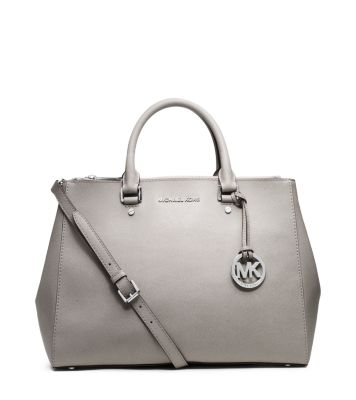 Michael Kors 'sutton' Small Saffiano Leather Satchel in Gray