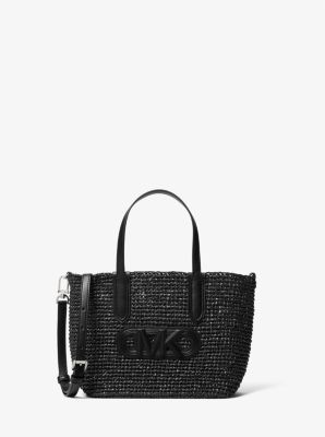 Eliza Extra-Small Empire Logo Straw Tote Bag image number 0