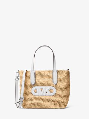 Eliza Extra-Small Empire Logo Straw Tote Bag image number 0