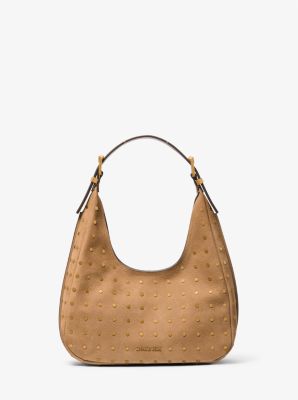Bolso de hombro hobo Nolita pequeño con tachuelas y nobuck granulado image number 0