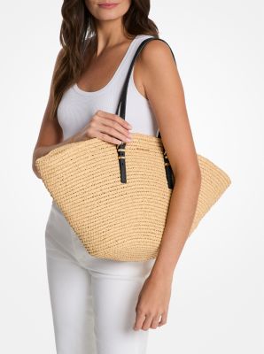 Bolso tote de paja Isa grande tejido a mano image number 2