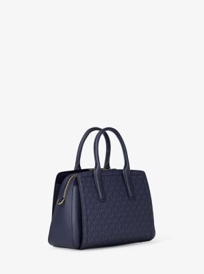 Laila Small Signature Logo Satchel in DRESS BLUES | Michael Kors