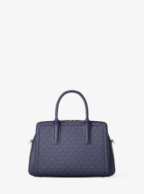 Laila Small Signature Logo Satchel in DRESS BLUES | Michael Kors