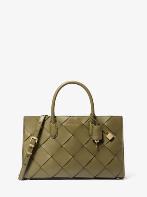 Scarlett Medium Woven Leather Satchel image number 0