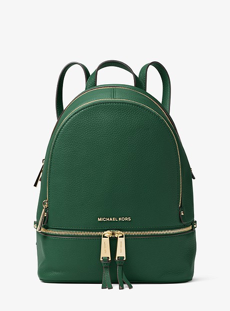Rhea Medium Leather Backpack - MOSS - 30S5GEZB1L