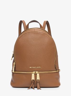 rhea zip small pebble leather backpack