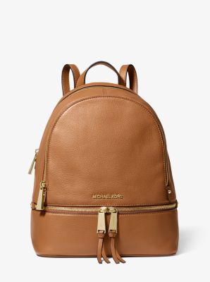 michael kors rhea large leather backpack