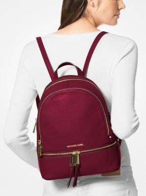 Rhea Medium Leather Backpack Michael Kors