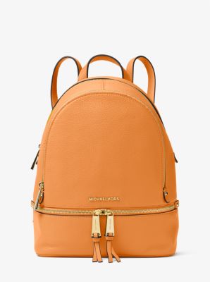 Rhea medium striped online logo and leather backpack