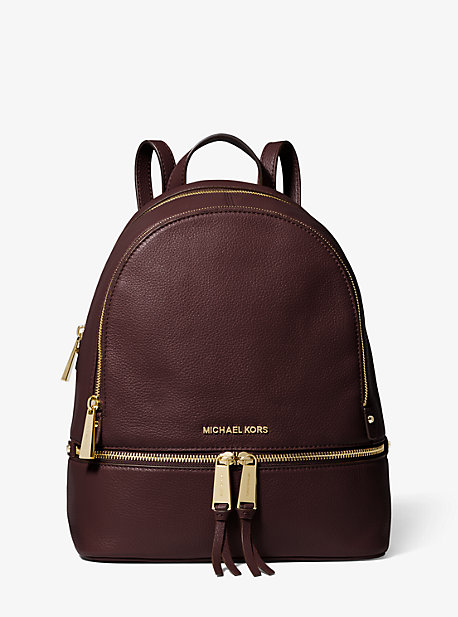 Womens Bags Backpacks MICHAEL Michael Kors Rhea Leather Medium Backpack in Brown 