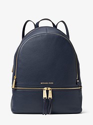Rhea Large Leather Backpack - ADMIRAL - 30S5GEZB3L