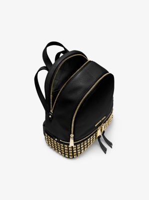 Michael Kors Gold Holographic Leather Medium Rhea Backpack Michael Kors