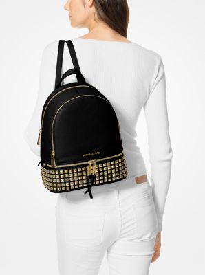 Rhea Medium Studded Pebbled Leather Backpack Michael Kors Canada