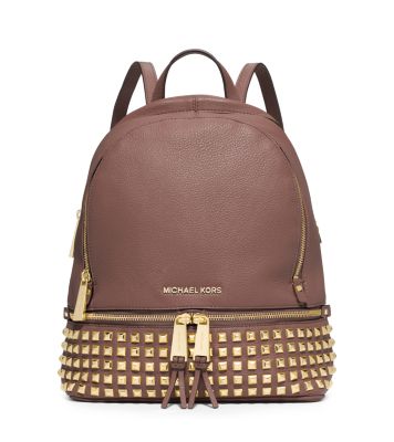 michael kors black backpack with gold studs