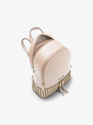 rhea medium studded pebbled leather backpack