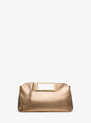 Berkley Large Metallic Leather Clutch