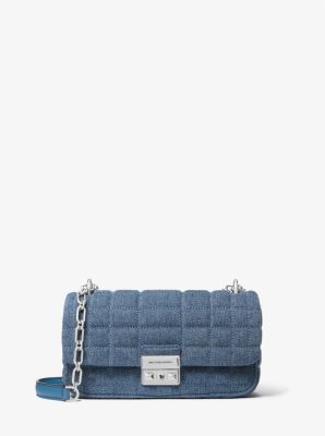 Schultertasche Tribeca Small aus abgestepptem Denim image number 0