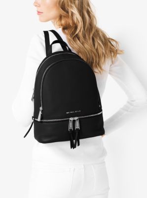 rhea medium logo and leather backpack