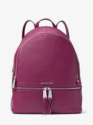 Rhea Large Leather Backpack - GARNET - 30S5SEZB3L