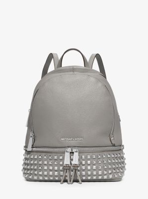 Rhea Medium Studded Pebbled Leather Backpack | Michael Kors
