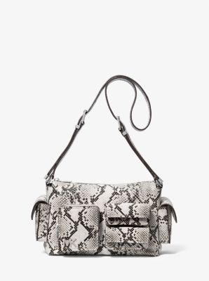 Dakota Medium Snake Embossed Leather Shoulder Bag