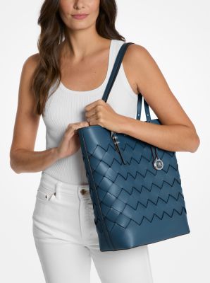 Quinn Large Woven Leather Tote Bag image number 2