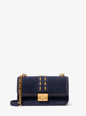 Tribeca Small Studded Suede Shoulder Bag