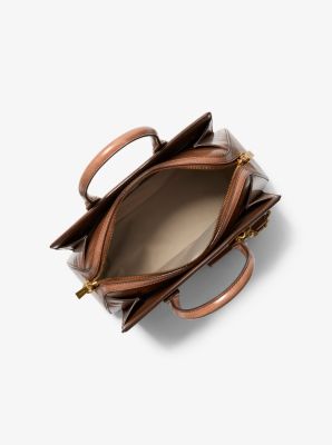 Borsa a mano Laila media in pelle craquel&eacute; con porta carte di credito in CUOIO | Michael Kors