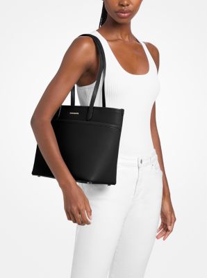 Thumbnail - MK Shopper Marlowe Medium Aus Gekrispeltem Leder Mit Tasche - Schwarz - Michael Kors