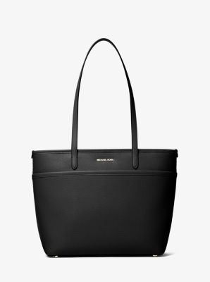 MK Shopper Marlowe Medium Aus Gekrispeltem Leder Mit Tasche - Schwarz