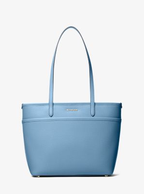 MK Shopper Marlowe Medium Aus Gekrispeltem Leder Mit Tasche - Blau
