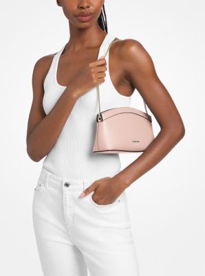 Thumbnail - MK Wandelbare Clutch Athena Small Aus Leder - Rosa - Michael Kors