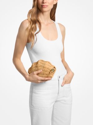 Clutch Shelly in rattan in NATURALE | Michael Kors
