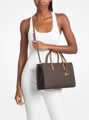 Borsa a mano Scarlett media con logo in BRONZO/GHIANDA | Michael Kors