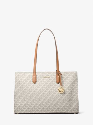 MK Shopper Scarlett Medium Mit Signature-Logomuster - Natur