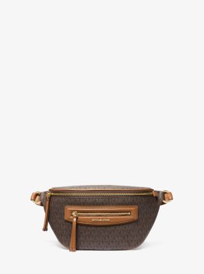 MK Sling-Tasche Jet Set Travel Medium Mit Signature-Logomuster - Braun