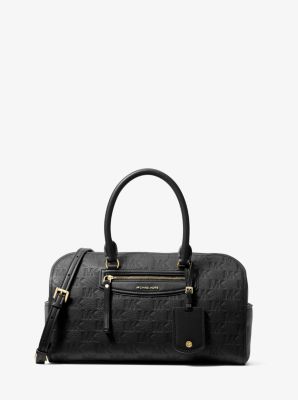 Bandolera alargada Jet Set Travel mediana de piel con logotipo en relieve